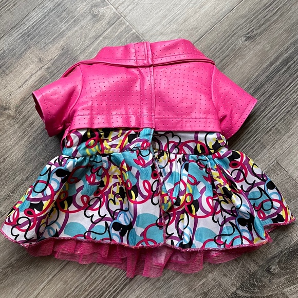 Build A Bear Honey Girl Teegan Purple Tiger Pink Leather Jacket Dress - Picture 10 of 10